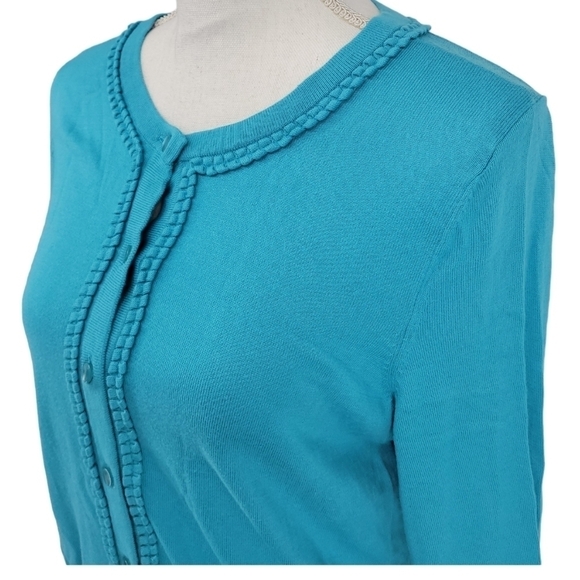 Talbot's Womens Blue Button Up Granny Core Cardigan, Size M - Picture 9 of 9